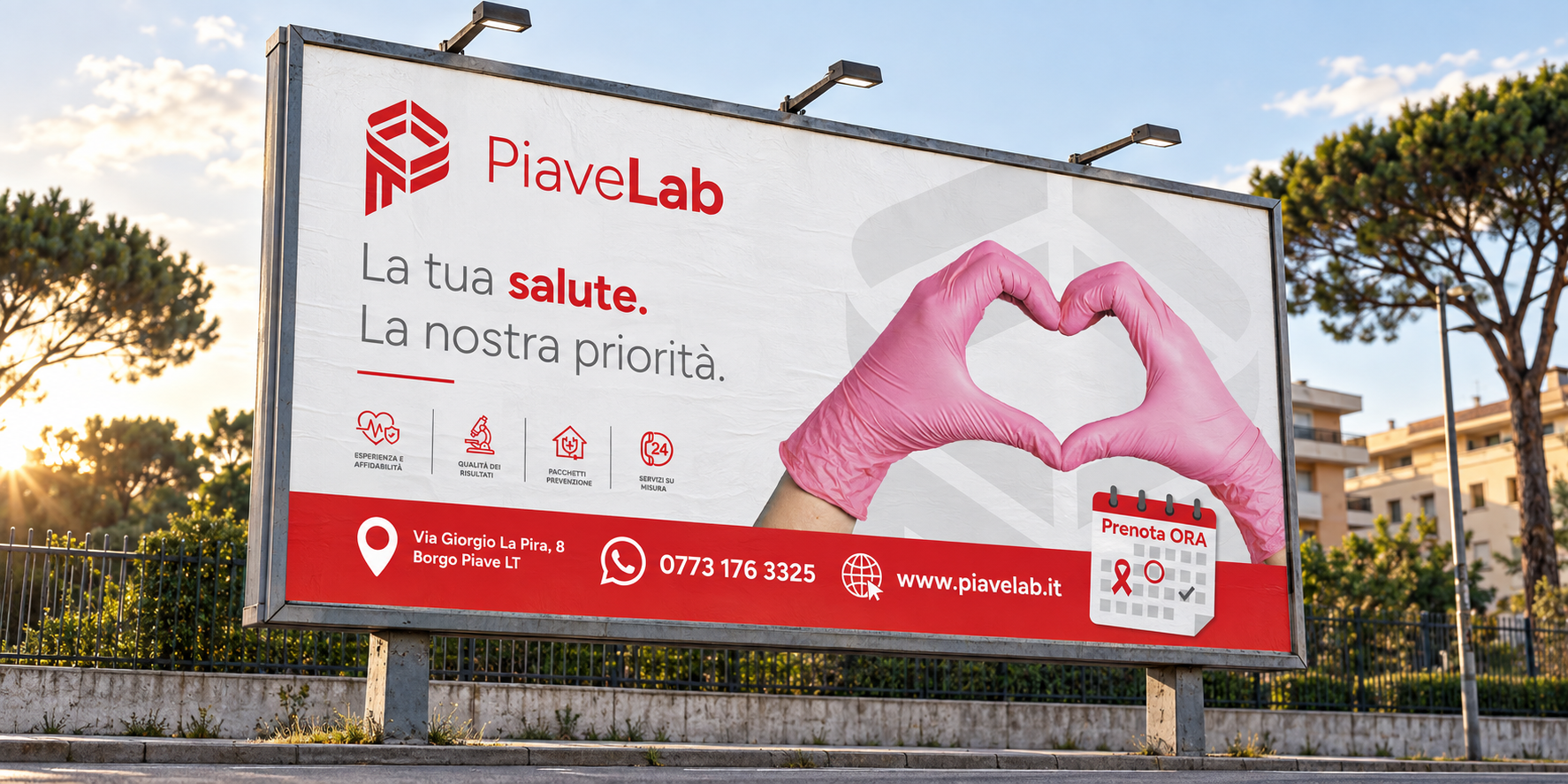 Mockup del cartellone pubblicitario 6x3 PiaveLab
