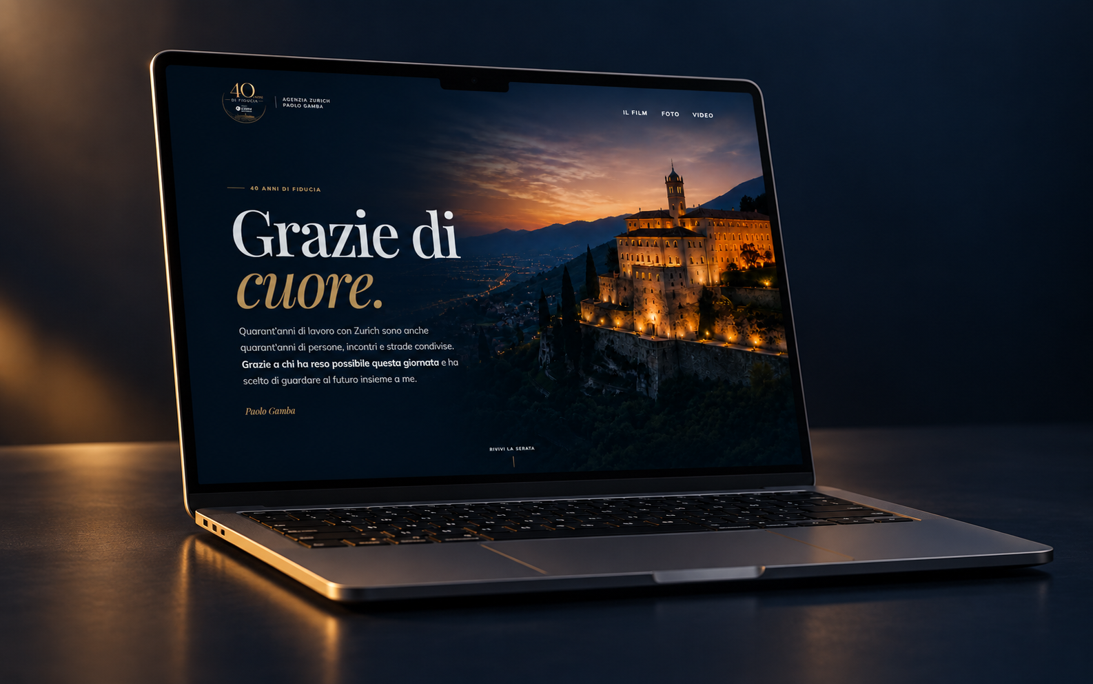 Mockup del media hub 40 anni di fiducia